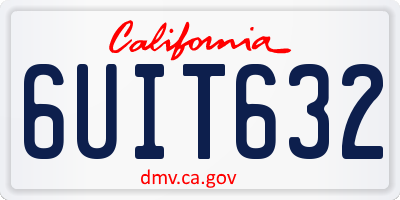 CA license plate 6UIT632