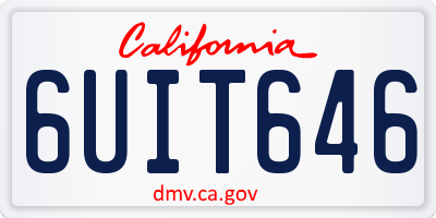 CA license plate 6UIT646