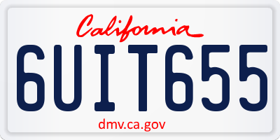 CA license plate 6UIT655