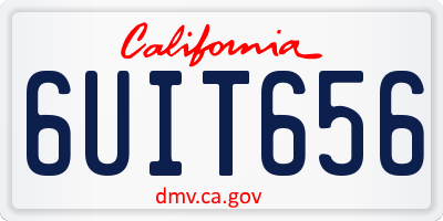 CA license plate 6UIT656
