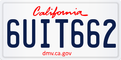 CA license plate 6UIT662