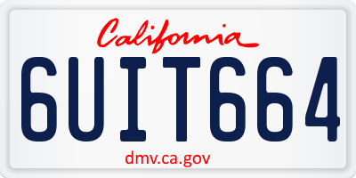 CA license plate 6UIT664