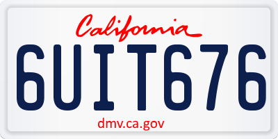 CA license plate 6UIT676