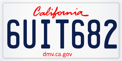 CA license plate 6UIT682