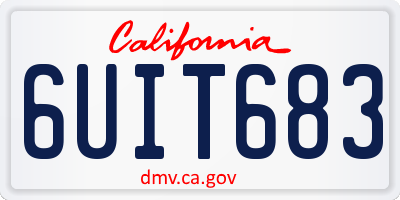 CA license plate 6UIT683