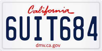 CA license plate 6UIT684