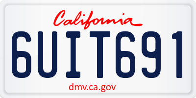 CA license plate 6UIT691