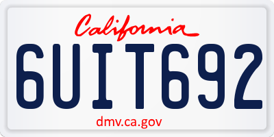 CA license plate 6UIT692