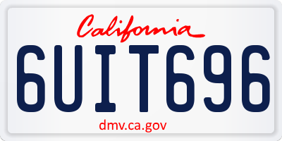 CA license plate 6UIT696