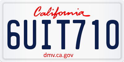 CA license plate 6UIT710