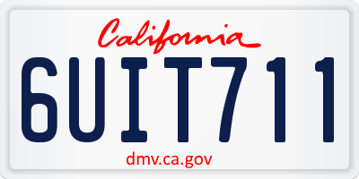 CA license plate 6UIT711