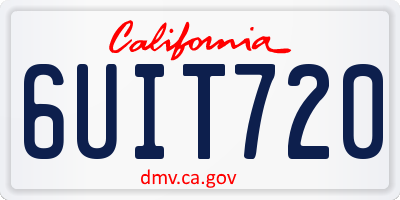 CA license plate 6UIT720