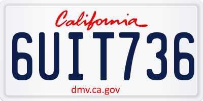 CA license plate 6UIT736