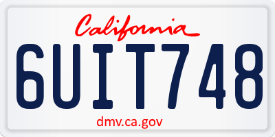 CA license plate 6UIT748