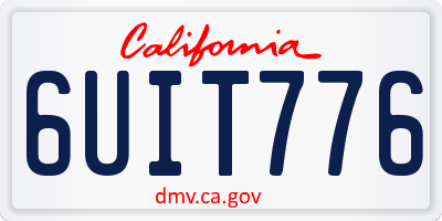 CA license plate 6UIT776