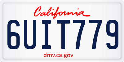 CA license plate 6UIT779