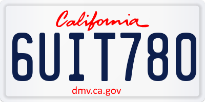CA license plate 6UIT780