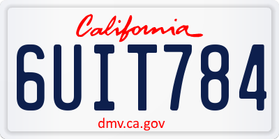 CA license plate 6UIT784