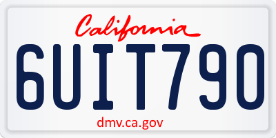 CA license plate 6UIT790