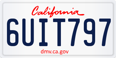 CA license plate 6UIT797