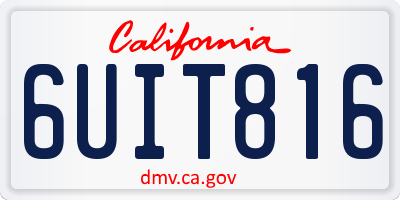 CA license plate 6UIT816