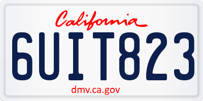 CA license plate 6UIT823