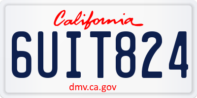 CA license plate 6UIT824