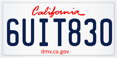 CA license plate 6UIT830