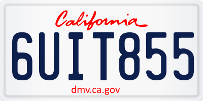 CA license plate 6UIT855