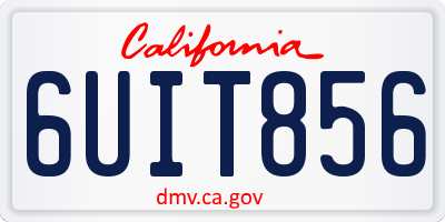 CA license plate 6UIT856