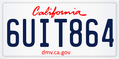 CA license plate 6UIT864