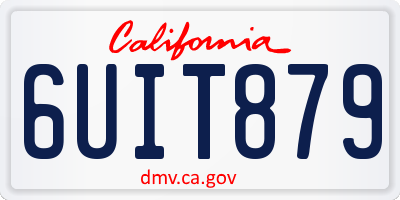 CA license plate 6UIT879