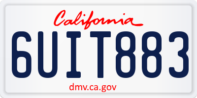 CA license plate 6UIT883
