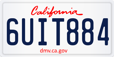 CA license plate 6UIT884
