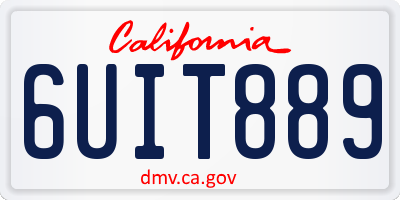 CA license plate 6UIT889