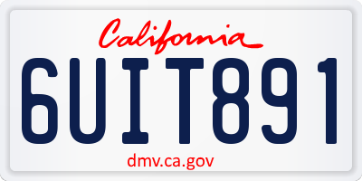 CA license plate 6UIT891