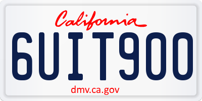 CA license plate 6UIT900