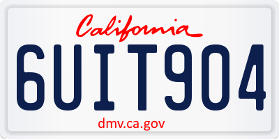 CA license plate 6UIT904