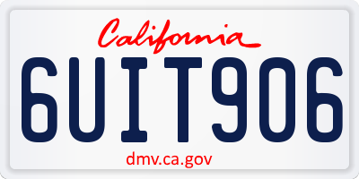 CA license plate 6UIT906