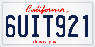 CA license plate 6UIT921