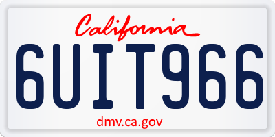 CA license plate 6UIT966