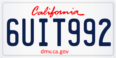 CA license plate 6UIT992