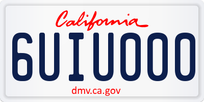CA license plate 6UIU000