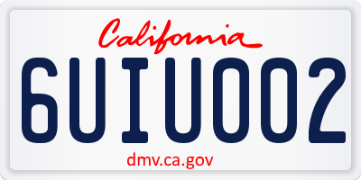 CA license plate 6UIU002
