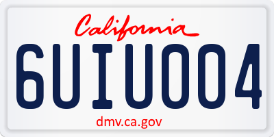 CA license plate 6UIU004