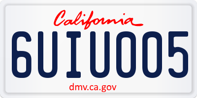 CA license plate 6UIU005