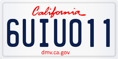 CA license plate 6UIU011
