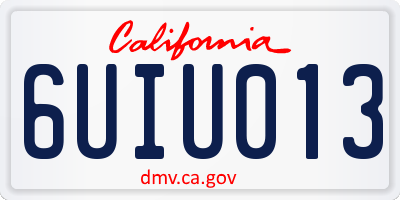 CA license plate 6UIU013