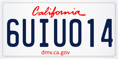 CA license plate 6UIU014