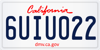 CA license plate 6UIU022